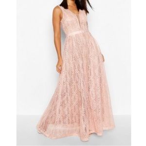 Boutique Ali All Lace Plunge Neck Maxi Dress